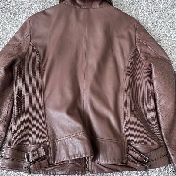 Wilson’s Leather Chocolate Brown Leather Buttery Soft Zip Up Jacket Women’s XL - Picture 11 of 15